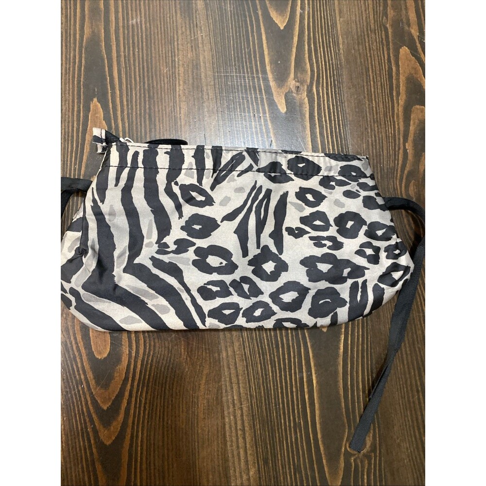 Wacoal Zebra Print Stripes Small Cosmetic Bag Zipper Close